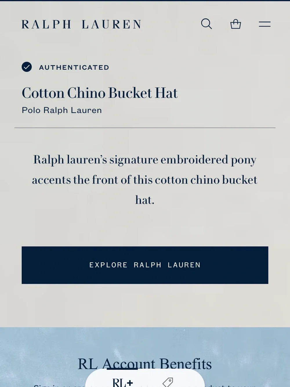 Ralph Lauren Cotton Chino Bucket Hat - Picture 7 of 7